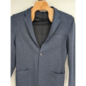 Samuelsohn 1923 Blue Woven Wool Pocket Blazer Sport Coat Stretch Jacket‎ 44 L